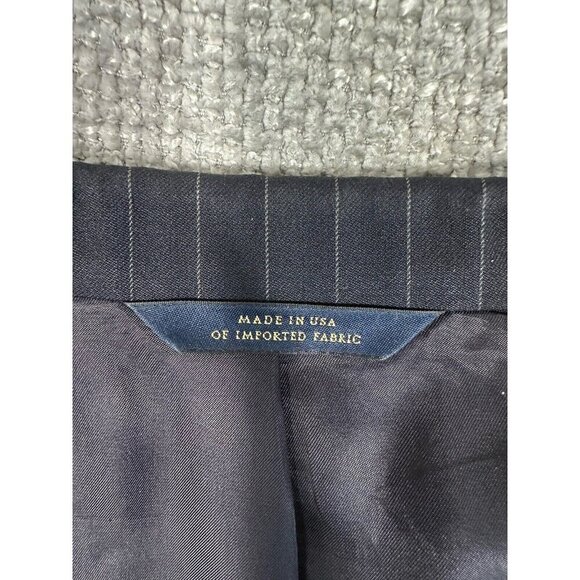 Vtg Brooks Brothers Suit Jacket Mens 43L Blue Striped Wool Union‎ USA Sport Coat - Picture 3 of 15